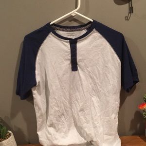 White and navy t-shirt